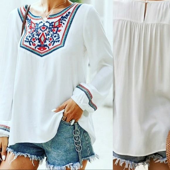Sweetbb Tops - SALMA Embroidered Blouse S